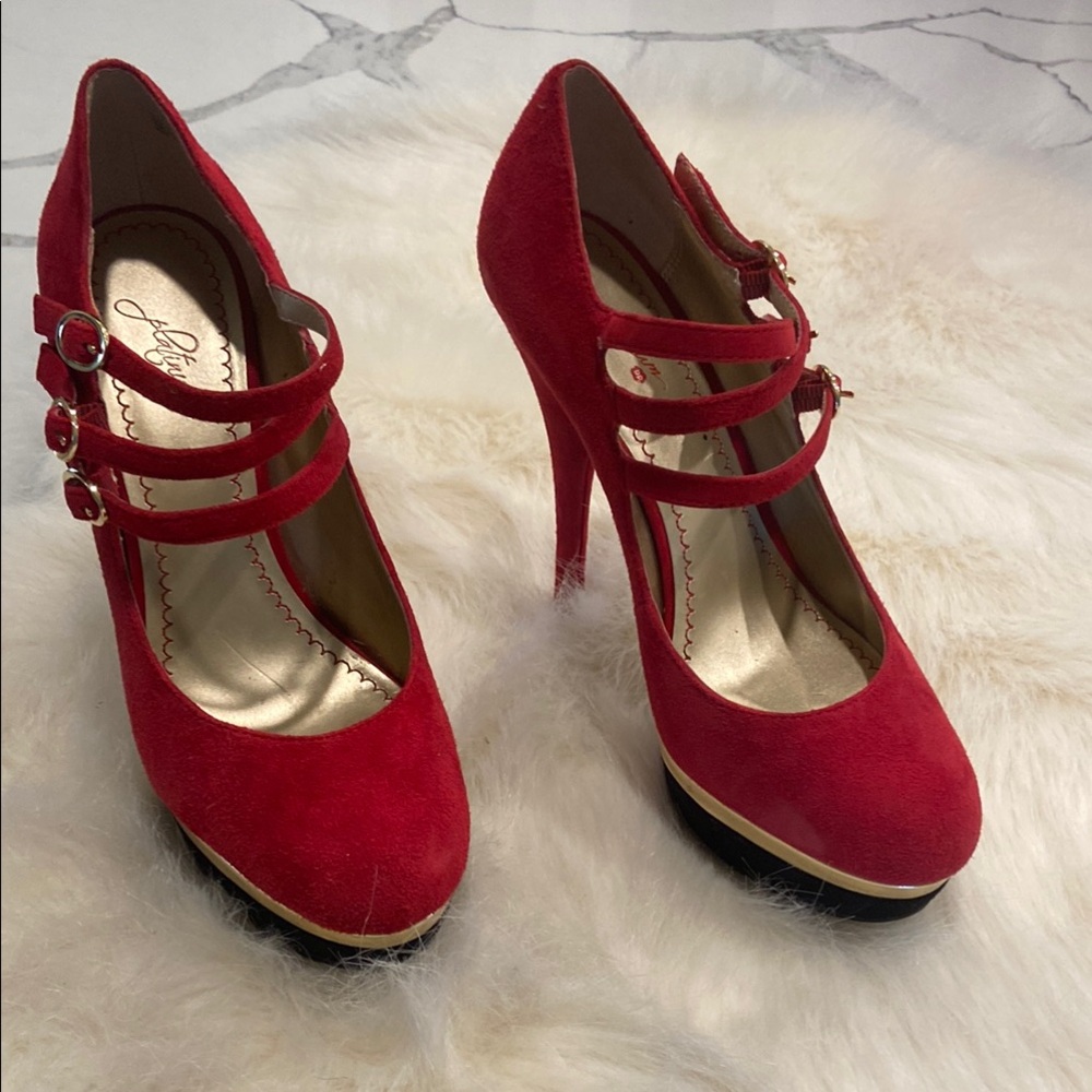 Pink Platinum Red Mary Jane Heels